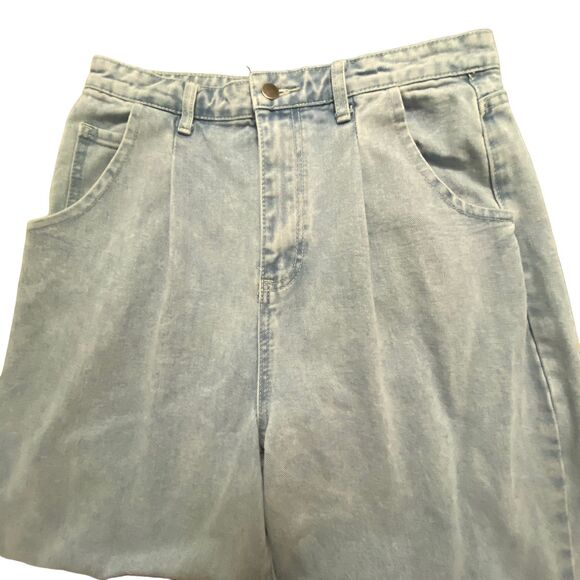 Fashion Nova High Rise Waisted Mom Jeans  Denim 100% Cotton Pleaded Blue XL - Picture 6 of 11